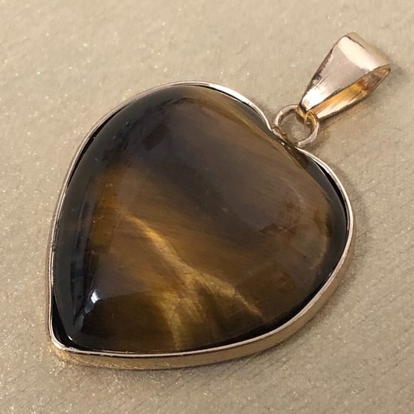 Tiger Eye Heart Charm ZEN Necklace | ZEN By Karen Moore